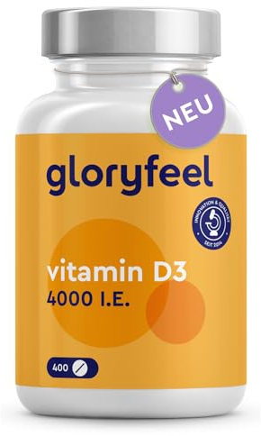 Vitamin D3 4000 I.E. - 400 Tabletten (NUR 1 Tablette alle 4 Tage) - Vitamin D hochdosiert für Knochen & Immunsystem* - 100 µg Vitamin D - Über 1 Jahr D3 Vitamin Vorrat - Laborgeprüft, 100% Vegetarisch