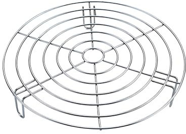 Turbokey Durchmesser 27,4 cm rundes Grillrost aus Edelstahl mit 7,1 cm hohen Beinen, Grillrost, Einmachregal, Kühlgitter zum Backen, Konserven, Kochen (Höhe 7,1 cm, 28 cm)