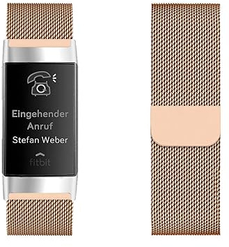KUWAI Armbänder für Fitbit Charge 2 Armband, Rostfreie Stähle Magnetischer Armband für Fitbit Charge 2 Armbänder für Männer Frauen Band für Fitbit Charge 2 (F)