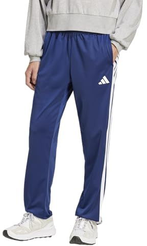 Adidas Mens 3-Stripes Tricot Regular Fit Open Hem Sportswear Track Pants, Dark Blue, Large