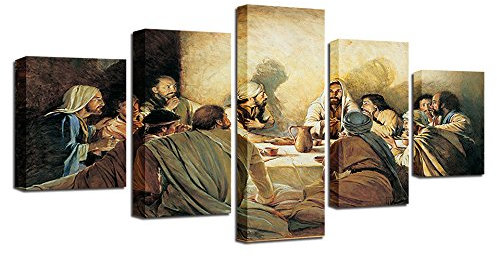 RFCKMIRZ Peinture À L'Huile D'Époque Impression Sur Toile 5 Parties Deco Murale Chambre Tableaux L (100X55Cm) Peinture Posters