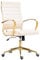 CLP Ergonomischer Bürostuhl Havanna Kunstleder I Höhenverstellbarer Schreibtischstuhl Mit Metall-Gestell In Gold-Optik I 360 Grad Drehbar, Farbe:Creme