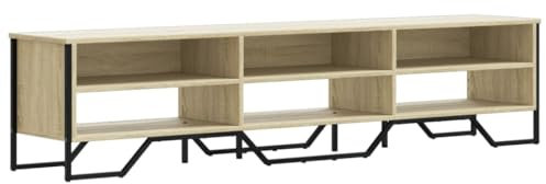 vidaXL TV Schrank, Fernsehtisch mit Stauraum, Fernsehschrank für Wohnzimmer, TV-Regal Lowboard für Fernseher, Sonoma-Eiche Holzwerkstoff