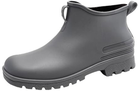 WKAYsIV Stivali-Gomma-Lavoro-Unisex Stivali da Cowboy Uomo Ricamati Outdoor a metà Polpaccio con Cerniera Laterale Comoda Casual Gomma Donna Bassi 44 19.99