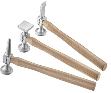 Kauplus 3-teiliges Aluminium-Hammer-Set, Karosserie-Ausbeulhammer, Metall-Werkzeug-Set, Meißelhammer, Schrumpfhammer, Allzweckhammer