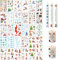 Skeadex 30 Stück kerzensticker Kerzentattoos Weihnachten (300+ Muster), Kerzen Sticker Weihnachten, DIY Wasserschiebefolie Kerzen, Kerzenaufkleber Weihnachts Sticker für Kerze Tasse Dekorieren
