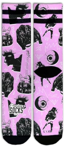 American Socks Mittelhohe Mid High Socken | Street Riot Print | Zwei Größen, perfekte Passform | Anti-Feuchtigkeitstechnologie