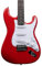 Henry's Jr. Cardinal Strat - Chitarra elettrica per principianti, con corpo in pioppo, manico in acero, tastiera a forma di cuore, picchetti SSS, interruttore a 5 vie