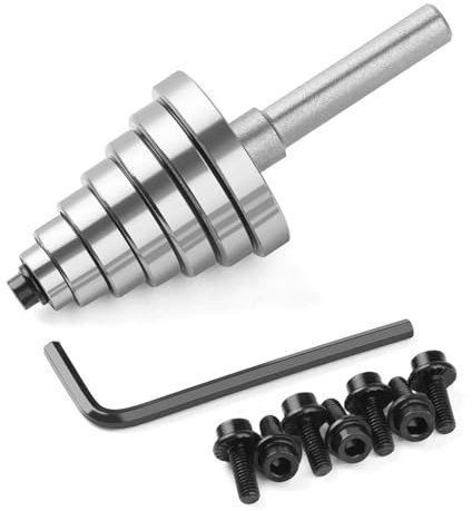 Bestgle 7pcs Multi-Rabbet Top Mounted Bearing Replacement Kit, Rabbeting Router Bit Ball Bearings Guide Set with Setting Screws & Wrench Woodworking Milling Cutter Repair Accessory