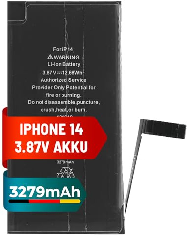 Mpsmobile® Akku für iPhone 14 | 3279mAh | Dekodiert mit Zusätzlichem IC | Hohe Kapazität für Lange Nutzung