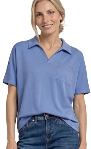 Street One Damen Kurzarm Poloshirt mit Glitzer