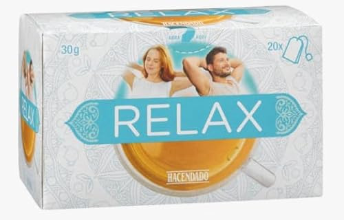 Infusión Relax, Tisana Rilassante con Tiglio, Arancio Amaro, Melissa e Erba Luisa, 20 Bustine, 30g, pack 5