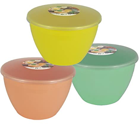 Just Pudding Basins Steamed Dessert Mould Set with Lids for Microwave Cooking, Reusable Plastic Bowl for Suet Puddings, Pastel Colours, 1.5 Pint 850ml 3 Pack