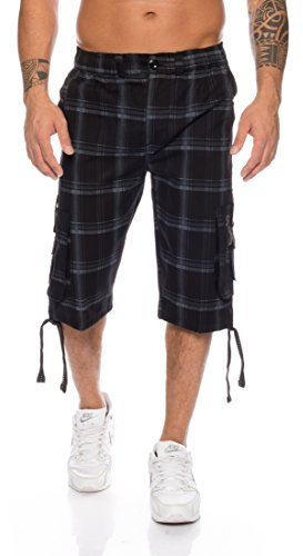 Raff&Taff Herren Bermuda in schönen Karo Farben .Schwarz,Weiß und in Antrhrazit bis XXXL (RT302-Sch-L)