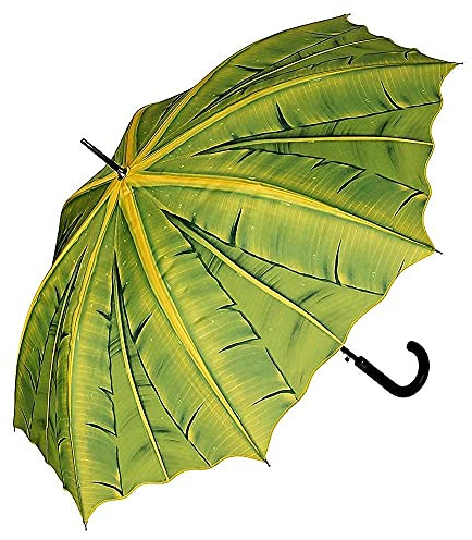 VON LILIENFELD® Parapluie Toit de palmiers Ouverture Automatique Résistant au Vent Canne Grand Robuste