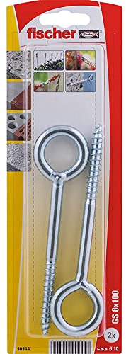 Fischer 90944 100 mm 2Stück (S)-Kit – Schraube (Kit-Schrauben, Holz, General Utility, Zink, SX 10, 10 cm)