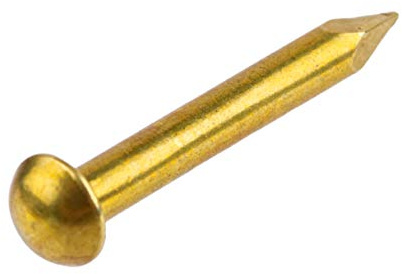 Solid Brass Escutcheon Pins - 1/2 Long - Pack of 100 - Small Round Head Nails - Decorative Nails for Wood - EP1-B