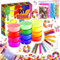 KiddosLand DIY Slime Kit-12 Farben Crystal Slime, Schleim Selber Machen mit Glitzer Charmes Werkzeug und mehr. Ideales Spielzeug, Geschenk für Kinder ab 6 Jahren