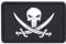 ecusson pirate sabre crane pvc vinyl 3d punisher tete de mort 7,5x5cm