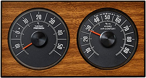 Analoge Wetterstation Thermometer Hygrometer 1972 Eiche Richter/HR Art. 47036
