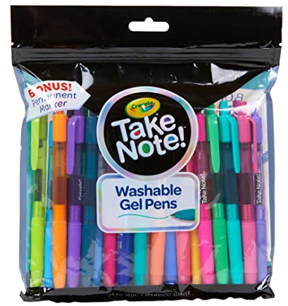 Crayola Colored Gel Pens for Kids and Adult Coloring, Washable Pens Medium Point , 14 Count