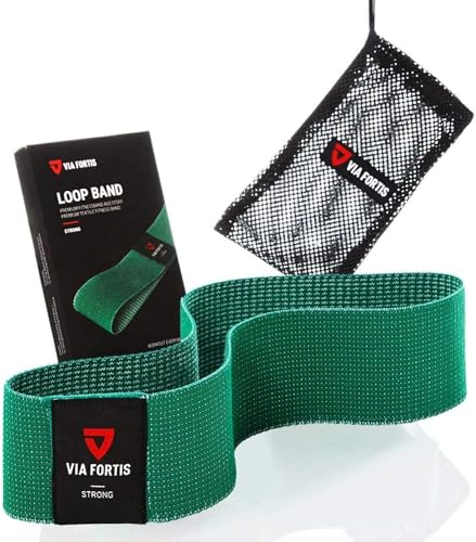 VIA FORTIS Booty Band - Loop Band aus Stoff [rutschfest & reißfest] - Fitness-Band/Gymnastik-Band als Set oder einzeln für Beine, Po und Arme - Textil statt Gummi