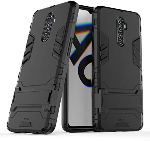 Max Power Digital Funda para móvil Realme X2 Pro con Soporte - Carcasa Híbrida Antigolpes Resistente Rígida Dura Antichoque (Realme X2 Pro, Negro)