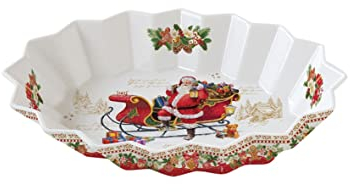 EASY LIFE Piatto Ovale 25x17 cm in Porcellana Christmas Memories