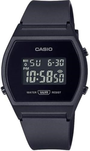 Casio Damen-Armbanduhr LW-204-1BDF, Schwarz, Silikonband, 50m Wasserdicht, Digital, Stoppuhr, Kalender, Alarm, Beleuchtung, 35x38.9x9.4mm, 24g, Uhren/Frauen