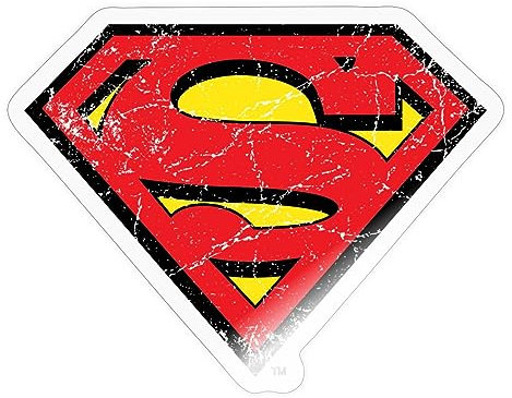 Spreadshirt DC Comics Superman Logo Used Look Sticker, max. 10 x 10 cm, 10 x 10 cm, Transparent glänzend