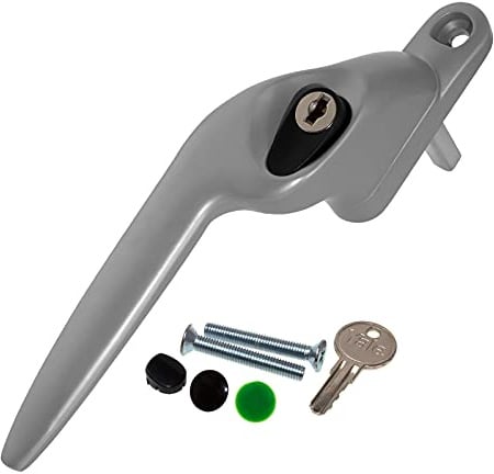 Yale Quartus Cranked Espag Locking Window Handle - Silver, Left, 40mm