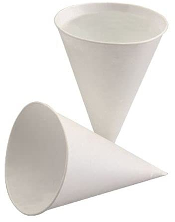 PAPSTAR Spitzbecher, Zuckerrohrpapier 120 ml Ø 7,5 cm, 10,5 cm weiss 88618 Zuckerrohrbecher Kegelbecher Einwegtrinkbecher, 5000 Stück