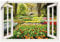 ARTland Wanddeko Wandtattoo selbstklebende Vinylfolie 130x90 cm Fensterblick Tulpen Blumen U1OS