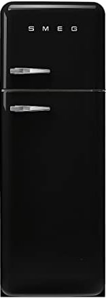 Smeg Fifties Style Right Hand Hinge Top Mount Fridge Freezer - Black