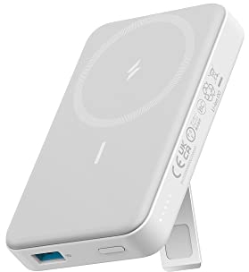 Anker 633 Batería Externa Magnética, 10000 mAh Power Bank Inalámbrico Plegable, Solo para iPhone 13/13 Pro / 13 Pro MAX / 12/12 Pro y 12 Pro MAX (Blanco)