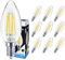 Long Life Lamp Company 10 LED Candle Bulb E14 Cool White Light 4w Clear Glass Small Edison Screw 5000k Non Dimmable