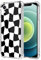 MAYCARI Aesthetic Black and White Squares Case Clear for iPhone 13 Pro 6.1 Inch, Cartoon Pattern Transparent Shockproof Anti-Scratch Soft TPU Cover with Air Cushion for iPhone 13 Pro 6.1 Inch