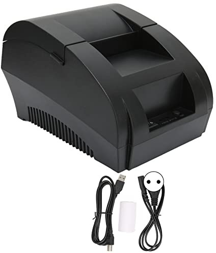 ASHATA Etikettendrucker, 90 Mm/s Schnelle Druckgeschwindigkeit, Hochauflösender, Platzsparender Design-Thermodrucker, für POS-Systeme Im Einzelhandel, Restaurants, Milchteeläden, 100 V Bis 240 V(EU)