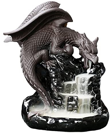 Huhebne Drachen Dekor Wasserfall RäUcher Halter RäUchergefäß Encensoir Palnik RäUcherstäBchen Meditation RüCkfluss RäUcherstäBchen