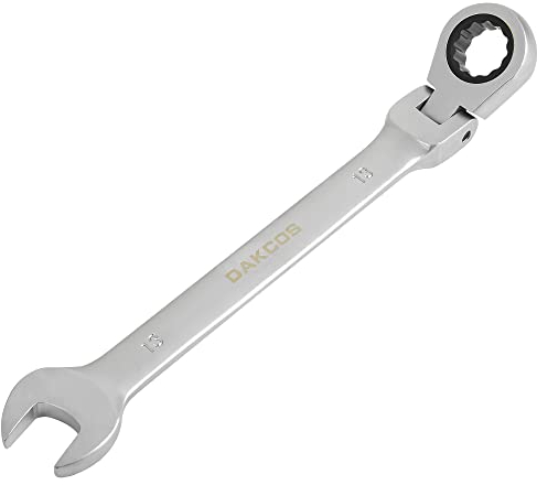 DAKCOS Llave combinada flexible Llave fija con carraca 13mm Llave de trinquete articulada, Cr-V