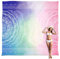 Sunlit Extra großes, sanddichtes Boho-Strandtuch, 3 x 2,7 m, sanddichte Matte mit Ecktaschen und Netztasche für Strandparty, Reisen, Camping und Outdoor-Musikfestival, Blau und Pink Mandala
