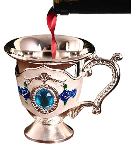 Tumotsit Copa de Vino Decorativa pequeña,Copa de Vino Blanco Retro Creativa Europea | Copa de Vino Retro para Beber en el Bar del Banquete de Boda en casa