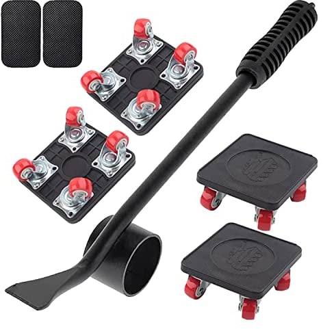 Mudanza Muebles, 5PCS Elevador Muebles Servicio Pesado Juego Herramientas para Mover Deslizadores con 4 Ruedas Doble Rodamiento Ruedas Rotación 360 Grados Mueble Dolly Capacidad 400 KG