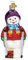 Old World Christmas Schneemann mit Krücken, Glas, geblasen, für Weihnachtsbaum