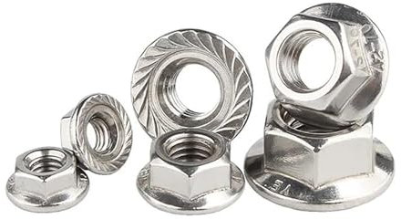 M8 M10 M12 Filettatura fine Dadi flangiati esagonali 304 Acciaio Inossidabile Pinking Slip Dado di bloccaggio Seghettato Spinlock Passo = 1/1.25/1.5(M8 x 1.0mm (5 PCS))