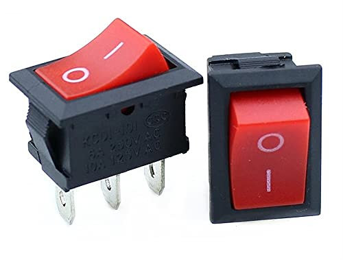 ANZOAT 5 interruptores basculantes KCD1 de 2 pines, 3 pines, 6 A, 220 V, 10 A, 125 V, botón 15 x 21 mm (color: 2 pines)
