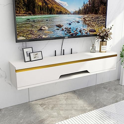Mueble de TV para Colgar,Mueble de TV Mesa Flotante/televisor Colgantes,para Sala de Estar, Dormitorio, Enrutador, Decodificador,130 cm