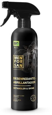 MENFORSAN Desenredante abrillantador para Caballos, 500ml | Desenreda y aporta Brillo | Crin y Cola | Bio - Vegan Friendly - 100% Natural | Premium Horse Care