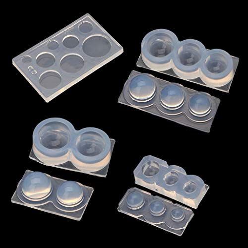 Lot de 4 moules en résine 3D creux en forme de boule ronde en forme de sphère creuse en silicone transparent