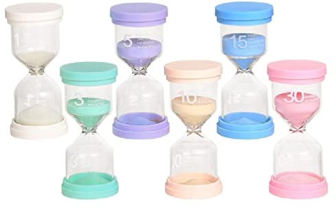 Sablier coloré de 1/3/5/10/15/30 minutes 6 couleurs pour enfants, salle de classe, cuisine, jeu, décoration de bureau